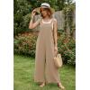 Ekouaer Overalls for Women Loose Wide Leg Jumpsuits Casual One Piece Floral Boho Outfits Baggy Jumpers Comfy Summer Rompers(Khaki)