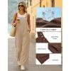 Ekouaer Overalls for Women Loose Wide Leg Jumpsuits Casual One Piece Floral Boho Outfits Baggy Jumpers Comfy Summer Rompers(Khaki)