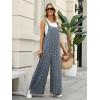 Ekouaer Overalls for Women Loose Wide Leg Jumpsuits Casual One Piece Floral Boho Outfits Baggy Jumpers Comfy Summer Rompers(Navy Blue Floral)