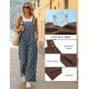 Ekouaer Overalls for Women Loose Wide Leg Jumpsuits Casual One Piece Floral Boho Outfits Baggy Jumpers Comfy Summer Rompers(Navy Blue Floral)