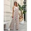 Ekouaer Overalls for Women Loose Wide Leg Jumpsuits Casual One Piece Floral Boho Outfits Baggy Jumpers Comfy Summer Rompers(Orange Floral)