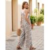 Ekouaer Overalls for Women Loose Wide Leg Jumpsuits Casual One Piece Floral Boho Outfits Baggy Jumpers Comfy Summer Rompers(Orange Floral)