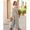 Ekouaer Overalls for Women Loose Wide Leg Jumpsuits Casual One Piece Floral Boho Outfits Baggy Jumpers Comfy Summer Rompers(White Floral)