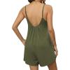Ekouaer Summer Rompers for Women Boho Beach Vacation Outfits Sleeveless Loose Shorts Overalls 2026 Jumpsuit With Pockets(Army Green)