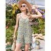 Ekouaer Summer Rompers for Women Boho Beach Vacation Outfits Sleeveless Loose Shorts Overalls 2026 Jumpsuit With Pockets(A-white Floral)