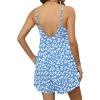 Ekouaer Summer Rompers for Women Boho Beach Vacation Outfits Sleeveless Loose Shorts Overalls 2026 Jumpsuit With Pockets(Blue White Floral)
