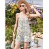 Ekouaer Summer Rompers for Women Boho Beach Vacation Outfits Sleeveless Loose Shorts Overalls 2026 Jumpsuit With Pockets(Bow-tie Flowers)