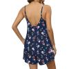 Ekouaer Summer Rompers for Women Boho Beach Vacation Outfits Sleeveless Loose Shorts Overalls 2026 Jumpsuit With Pockets(Navy Blue Floral)