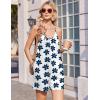Ekouaer Summer Rompers for Women Boho Beach Vacation Outfits Sleeveless Loose Shorts Overalls 2026 Jumpsuit With Pockets(Navy Blue Flowers)