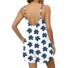 Ekouaer Summer Rompers for Women Boho Beach Vacation Outfits Sleeveless Loose Shorts Overalls 2026 Jumpsuit With Pockets(Navy Blue Flowers)