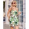 Ekouaer Summer Rompers for Women Boho Beach Vacation Outfits Sleeveless Loose Shorts Overalls 2026 Jumpsuit With Pockets(Palm Trees)