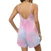 Ekouaer Summer Rompers for Women Boho Beach Vacation Outfits Sleeveless Loose Shorts Overalls 2026 Jumpsuit With Pockets(Pink Tie-dye)
