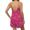 Ekouaer Summer Rompers for Women Boho Beach Vacation Outfits Sleeveless Loose Shorts Overalls 2026 Jumpsuit With Pockets(Rose Pink Floral)