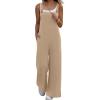 Ekouaer Overalls for Women Loose Wide Leg Jumpsuits Casual One Piece Floral Boho Outfits Baggy Jumpers Comfy Summer Rompers(Khaki)