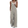 Ekouaer Overalls for Women Loose Wide Leg Jumpsuits Casual One Piece Floral Boho Outfits Baggy Jumpers Comfy Summer Rompers(White Floral)