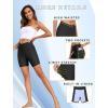 Ekouaer Women’s 8.5″ Board Shorts High Waisted Swim Shorts Cross Waist Beach Surf Swimwear Swimsuit Bottoms with Pocket S-3XL(A-black-01)