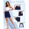 Ekouaer Women’s 8.5″ Board Shorts High Waisted Swim Shorts Cross Waist Beach Surf Swimwear Swimsuit Bottoms with Pocket S-3XL(A-navy Blue-01)