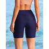 Ekouaer Women’s 8.5″ Board Shorts High Waisted Swim Shorts Cross Waist Beach Surf Swimwear Swimsuit Bottoms with Pocket S-3XL(A-navy Blue-01)