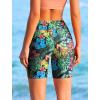 Ekouaer Women’s 8.5″ Board Shorts High Waisted Swim Shorts Cross Waist Beach Surf Swimwear Swimsuit Bottoms with Pocket S-3XL(A-red Tropical Flowers-01)