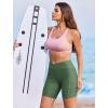 Ekouaer Women’s 8.5″ Board Shorts High Waisted Swim Shorts Cross Waist Beach Surf Swimwear Swimsuit Bottoms with Pocket S-3XL(Army Green)