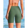 Ekouaer Women’s 8.5″ Board Shorts High Waisted Swim Shorts Cross Waist Beach Surf Swimwear Swimsuit Bottoms with Pocket S-3XL(Army Green)