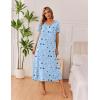 Ekouaer Long Nightgowns for Women 3 Pack Night Gown Short Sleeve House Dress V Neck Lounge Dress Plus Size Sleep Shirts(Blue Moon Star/Purple Star/Pink Floral)
