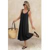 Ekouaer Sleeveless Nightgowns for Women Lace V-neck Long Nightdress Wide Strap Sleepwear Soft Lounge Dresses(Black)