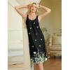 Ekouaer Sleeveless Nightgowns for Women Lace V-neck Long Nightdress Wide Strap Sleepwear Soft Lounge Dresses(Black Butterfly)