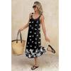 Ekouaer Sleeveless Nightgowns for Women Lace V-neck Long Nightdress Wide Strap Sleepwear Soft Lounge Dresses(Black Butterfly Floral)