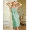 Ekouaer Sleeveless Nightgowns for Women Lace V-neck Long Nightdress Wide Strap Sleepwear Soft Lounge Dresses(Light Green)