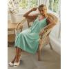 Ekouaer Sleeveless Nightgowns for Women Lace V-neck Long Nightdress Wide Strap Sleepwear Soft Lounge Dresses(Light Green)