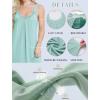 Ekouaer Sleeveless Nightgowns for Women Lace V-neck Long Nightdress Wide Strap Sleepwear Soft Lounge Dresses(Navy Blue Floral)
