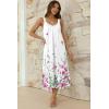 Ekouaer Sleeveless Nightgowns for Women Lace V-neck Long Nightdress Wide Strap Sleepwear Soft Lounge Dresses(White Floral)