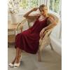Ekouaer Sleeveless Nightgowns for Women Lace V-neck Long Nightdress Wide Strap Sleepwear Soft Lounge Dresses(Wine Red)