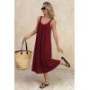 Ekouaer Sleeveless Nightgowns for Women Lace V-neck Long Nightdress Wide Strap Sleepwear Soft Lounge Dresses(Wine Red)