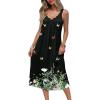 Ekouaer Sleeveless Nightgowns for Women Lace V-neck Long Nightdress Wide Strap Sleepwear Soft Lounge Dresses(Black Butterfly)