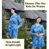 Ekouaer Women Plus Size Robe Knee Length Lightweight Bathrobe Short Kimono Robes with Pockets Maternity Robe(Blue Fower)