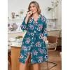 Ekouaer Women Plus Size Robe Knee Length Lightweight Bathrobe Short Kimono Robes with Pockets Maternity Robe(Blue Green Floral)