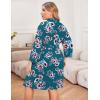 Ekouaer Women Plus Size Robe Knee Length Lightweight Bathrobe Short Kimono Robes with Pockets Maternity Robe(Blue Green Floral)