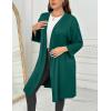 Ekouaer Women Plus Size Robe Knee Length Lightweight Bathrobe Short Kimono Robes with Pockets Maternity Robe(Dark Green)