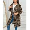 Ekouaer Women Plus Size Robe Knee Length Lightweight Bathrobe Short Kimono Robes with Pockets Maternity Robe(Leopard)
