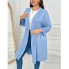 Ekouaer Women Plus Size Robe Knee Length Lightweight Bathrobe Short Kimono Robes with Pockets Maternity Robe(Light Blue)