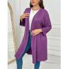 Ekouaer Women Plus Size Robe Knee Length Lightweight Bathrobe Short Kimono Robes with Pockets Maternity Robe(Purple)