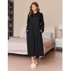 Ekouaer Robe for Women Zipper Robe Loungewear Full Length Sleepwear Pockets Housecoat Casual Straight Robe S-XXL