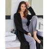 Ekouaer Robe for Women Zipper Robe Loungewear Full Length Sleepwear Pockets Housecoat Casual Straight Robe S-XXL