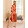 Ekouaer Silk Robes for Women Lace Trim Satin Robe 3/4 Sleeve Kimono Bathrobe Bride Bridesmaid Wedding Party Sleepwear S-XXL(Caramel)