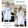 Ekouaer Silk Robes for Women Lace Trim Satin Robe 3/4 Sleeve Kimono Bathrobe Bride Bridesmaid Wedding Party Sleepwear S-XXL(Light Blue)