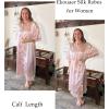 Ekouaer Silk Robes for Women Lace Trim Satin Robe 3/4 Sleeve Kimono Bathrobe Bride Bridesmaid Wedding Party Sleepwear S-XXL(Light Pink)
