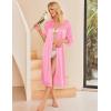 Ekouaer Silk Robes for Women Lace Trim Satin Robe 3/4 Sleeve Kimono Bathrobe Bride Bridesmaid Wedding Party Sleepwear S-XXL(Peach)
