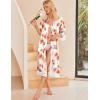 Ekouaer Silk Robes for Women Lace Trim Satin Robe 3/4 Sleeve Kimono Bathrobe Bride Bridesmaid Wedding Party Sleepwear S-XXL(Pink Floral)